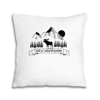 New Hampshire Mountain Moose Cool New Hampshire Gift Pillow | Mazezy