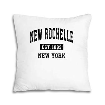 New Rochelle New York Ny Vintage Sports Design Black Design Pillow | Mazezy