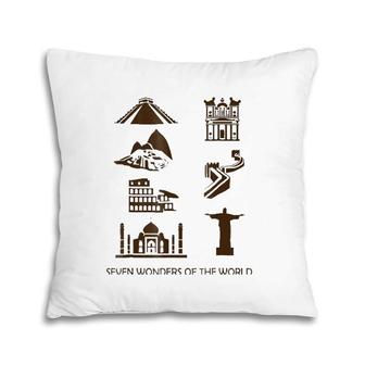 New Seven Wonders Of The World Geography Pillow | Mazezy