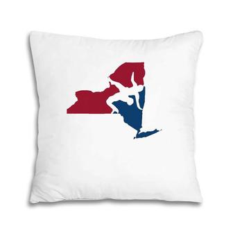 New York Wrestling Vintage Pillow | Mazezy