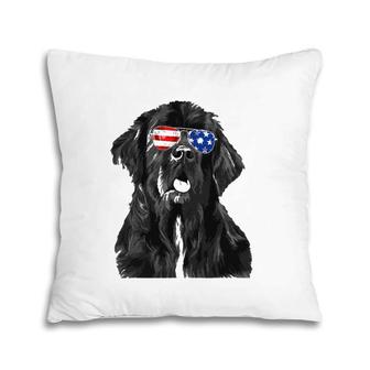 Newfoundland Dog Sunglasses Flag American 4Th Of July Funny Pillow | Mazezy