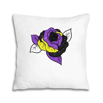 Nonbinary Pride Rose Nonbinary Rose Pillow | Mazezy