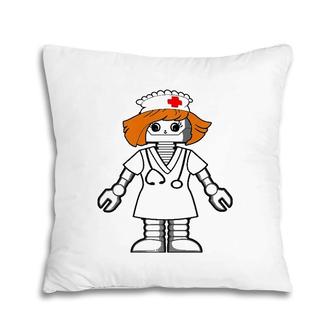 Nurse's White Cap Hat Female Nurse Doctor Women Robot Gifts Pillow | Mazezy