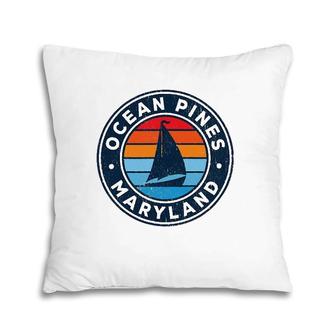 Ocean Pines Maryland Md Vintage Sailboat Retro 70S Pillow | Mazezy