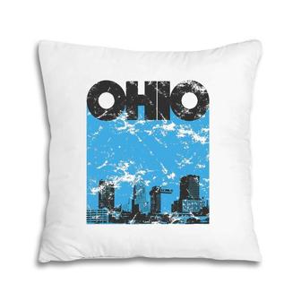Ohio Vintage 70S Style Skyline Pillow | Mazezy