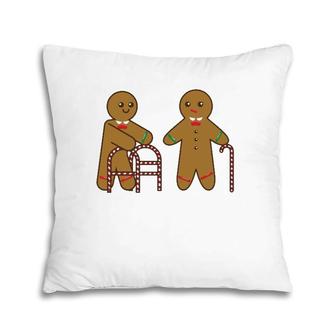 Old Couple Gingerbread Cute X-Mas Biscuit Funny Gift Pillow | Mazezy