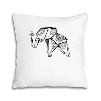 Origami Elephant- Geometric Boho Tee Pillow | Mazezy
