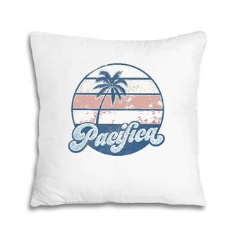 Pacifica California Ca Vintage 70S Retro Surfer Tee Pillow | Mazezy