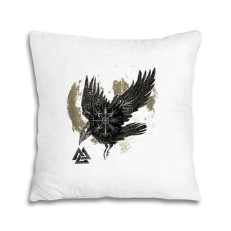 Pagan Raven Moon Viking Pillow | Mazezy