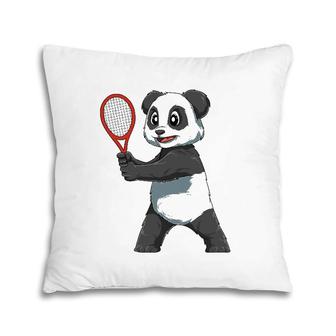 Panda Tennis Panda Playing Tennis Panda Pillow | Mazezy
