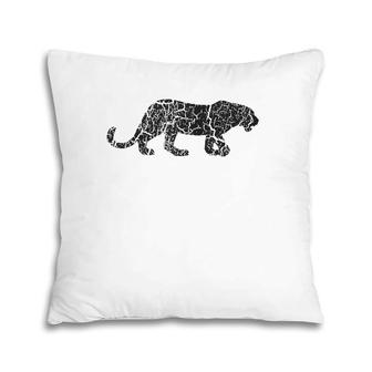 Panther Distressed Print Vintage Panther Pillow