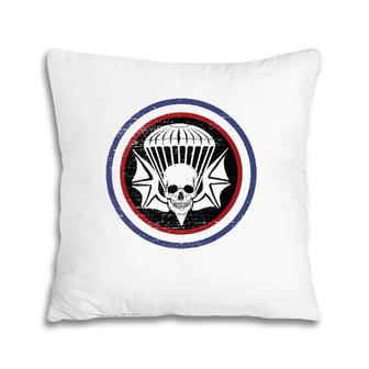 Parachute Infantry Airborne Regiment Patch Distressed Skull Pillow | Mazezy