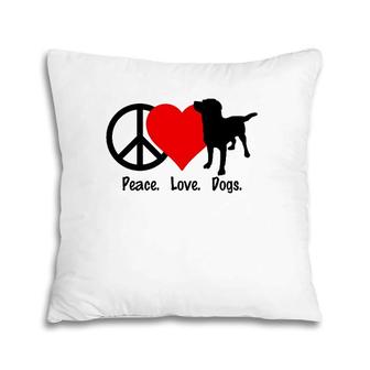 Peace Love Dogs Tee Dog Puppy Pillow | Mazezy