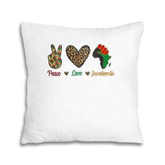 Peace Love Juneteenth Black Pride Independence Day Leopard V-Neck Pillow | Mazezy