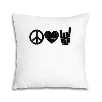 Peace Love Rock And Roll - Rock And Roll S Pillow | Mazezy