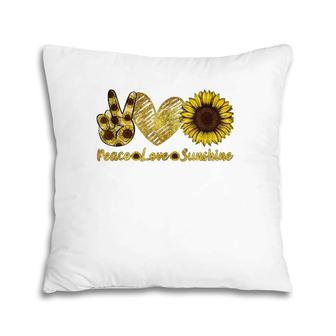 Peace Love Sunshine Sunflower Hippie Summer Lovers  Pillow