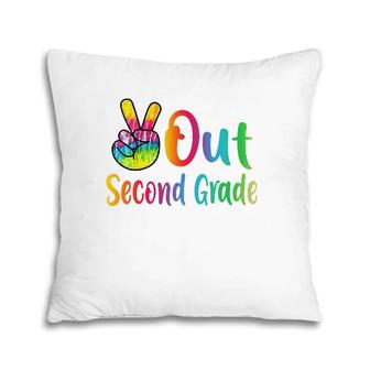 Peace Out Second Grade Tie Dye Graduation Class Of 2021 Ver2 Pillow | Mazezy