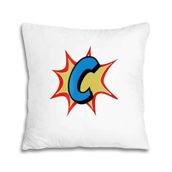 Personalized Comic Book, Letter Initial C, Cartoon Pillow | Mazezy UK