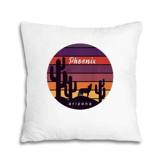 Phoenix Az Howling Coyote Silhouette Pillow | Mazezy
