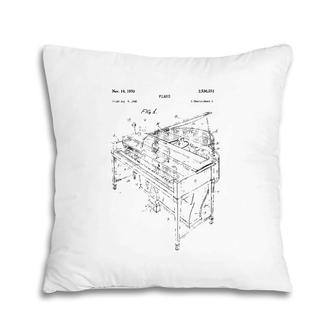 Piano Blueprin - Vintage Music Keyboard Pianist Tee Pillow | Mazezy