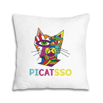 Picatsso Art Kitty Art Teacher Students Gift Pillow | Mazezy