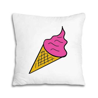 Pink Ice Cream Funny Art Print Tee Clothing Love Pillow | Mazezy UK