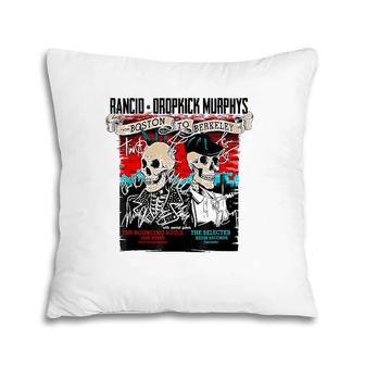Pirate Rancids Dropkick Skeleton Vintage Art Pillow | Mazezy