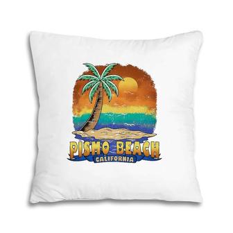 Pismo Beach California Vintage Distressed Souvenir Pillow | Mazezy