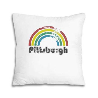 Pittsburgh Rainbow 70'S 80'S Style Retro Gay Pride Men Women Pillow | Mazezy