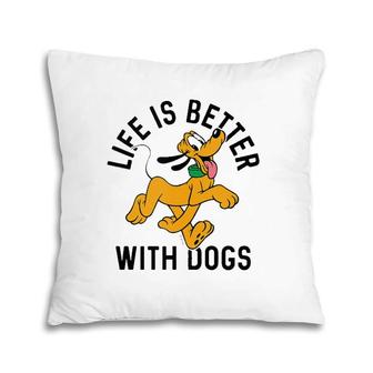 Pluto Life Is Better With Dogs Tank Top Pillow | Mazezy
