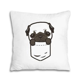 Pocket Pug Dog Puppy Face Pet Lover Owner Men Women Gift Pillow | Mazezy