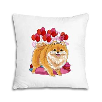 Pomeranian Happy Valentine's Day Dog Lover Gift Premium Pillow | Mazezy