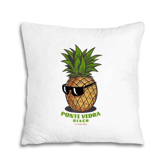 Ponte Vedra Beach Florida Fl Cute Pineapple Sunglasses Premium Pillow | Mazezy
