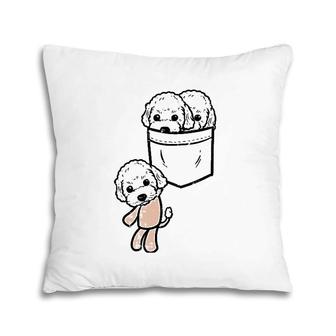 Poodles In Your Pocket Cute Animal Pet Dog Lover Owner Gift Pillow | Mazezy