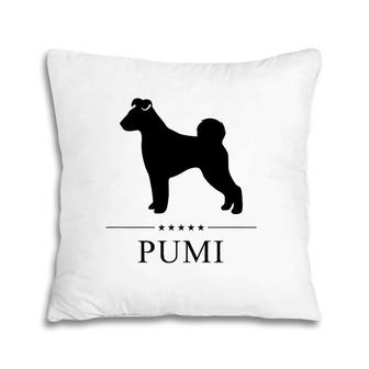 Pumi Black Silhouette Dog Lover Gift Pillow | Mazezy