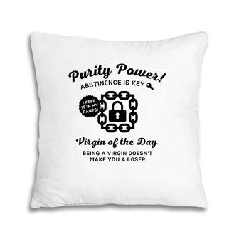 Purity Power Funny Abstinence Virgin Pillow | Mazezy