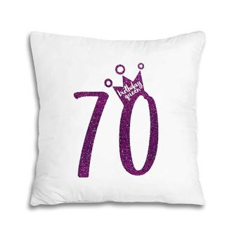 Purple 70Th Birthday 70Th Birthday Queen Pillow | Mazezy