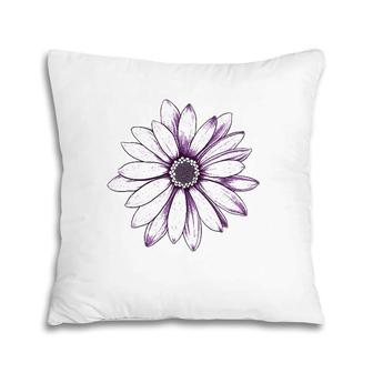 Purple Daisy Flower Lovers Gift Pillow | Mazezy