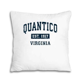 Quantico Virginia Va Vintage Sports Design Navy Print Pillow | Mazezy