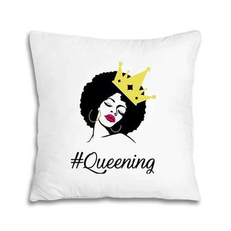 Queening Black Queen With Crown Pillow | Mazezy