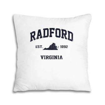 Radford Virginia Va Vintage State Athletic Style Pillow | Mazezy
