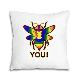 Rainbow Bee You Gay Pride Awareness Pillow | Mazezy