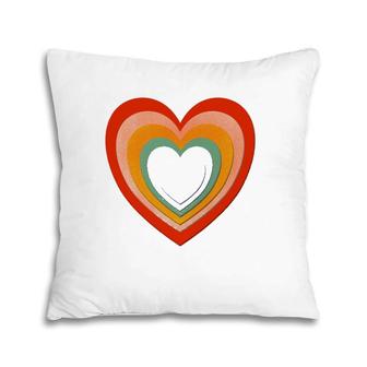 Rainbows And Heart Cutouts Valentines Love Pillow | Mazezy
