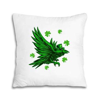 Raven Crow Lover Leprechaun Lucky Raven St Patrick's Day Pillow | Mazezy