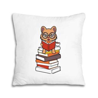 Reading And Cats Cute Cat Reading Pillow | Mazezy AU