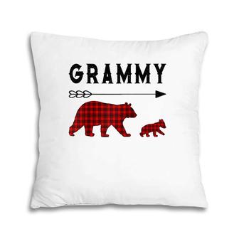 Red Plaid Buffalo Grammy Bear Christmas Pajama Family Gift Raglan Baseball Tee Pillow | Mazezy