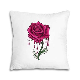 Red Rose Bleeding Floral Women Men Pillow | Mazezy CA