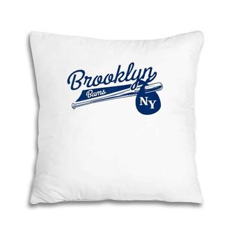 Retro Brooklyn Bums New York Baseball Ebbets Field Raglan Baseball Tee Pillow | Mazezy