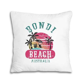 Retro Cool Bondi Beach Australia Beaches Distressed Novelty Pillow | Mazezy