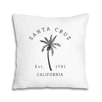 Retro Cool Santa Cruz California Palm Tree Novelty Pillow | Mazezy